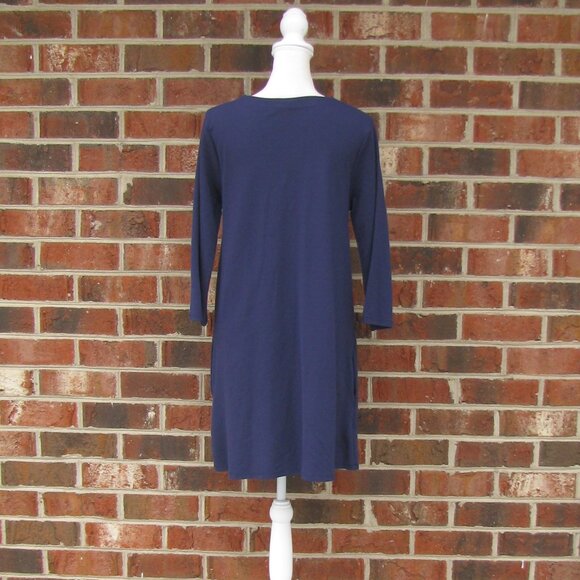 NWT Ripley Rader A line navy blue v neck casual career 4 dress has pocke… - Picture 4 of 6